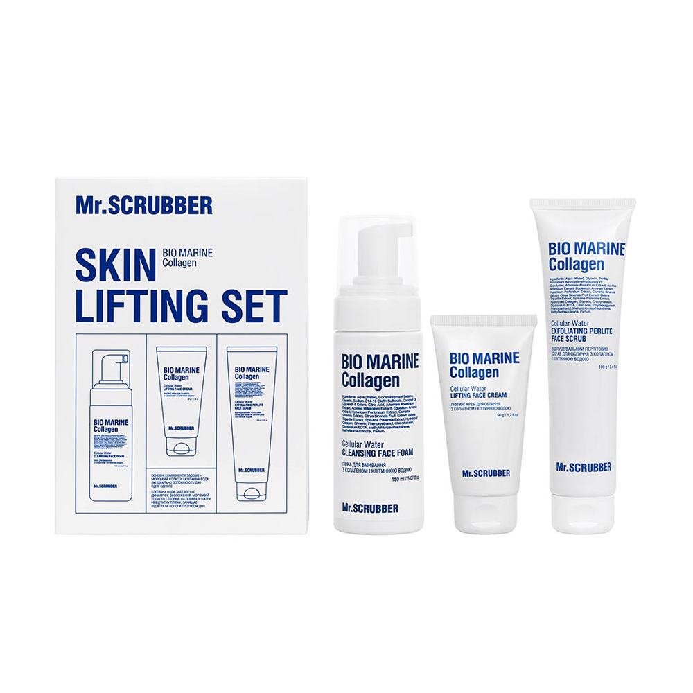 Подарунковий набір Mr.Scrubber Bio Marine Collagen Skin Lifting Set (пінка, 150 мл + крем, 50 г + скраб, 100 г)